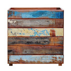 Vaso Cachepot 30x30cm Madeira Maciça Pátina