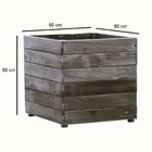 Vaso Cachepot 50x50cm Madeira Maciça Natural