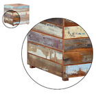 Vaso Cachepot 50x50cm Madeira Maciça Pátina