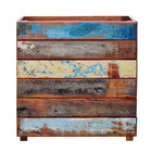 Vaso Cachepot 50x50cm Madeira Maciça Pátina