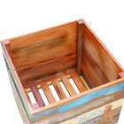 Vaso Cachepot 50x50cm Madeira Maciça Pátina