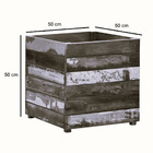 Vaso Cachepot 50x50cm Madeira Maciça Pátina