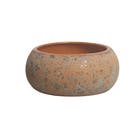 Vaso Cachepot Baixo em Cerâmica 13,5x31cm Terracota Moderno Cerâmica Burguina