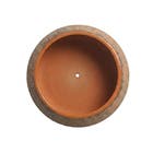 Vaso Cachepot Baixo em Cerâmica 13,5x31cm Terracota Moderno Cerâmica Burguina