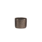 Vaso Cachepot Baixo em Cerâmica 13x13,7cm Onix Moderno Cerâmica Burguina