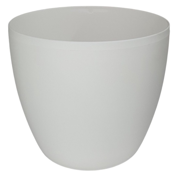 Vaso Cachepot Branco De Mesa Redondo 15x12cm Decorativo 1,8l