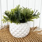 Vaso Cachepot Branco Em Alto Relevo 3d Decoração Casa