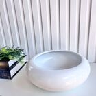 Vaso Cachepot Branco Ikebana Bacia Enfeite De Mesa Orquídea