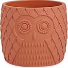 Vaso Cachepot Cimento Coruja Terracota - 13494 - Mart