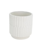 Vaso Cachepot Decorativo Cerâmica Dolomita Branco Minimalista