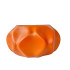 Vaso Cachepot Laranja Onda Ondulação 3d Para Mesa Lateral