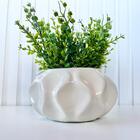 Vaso Cachepot Off Onda Ondulação 3d Para Mesa Lateral