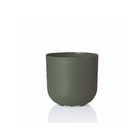 Vaso Cachepot Pequeno em Plástico 16x15cm Verde Militar San Raiz