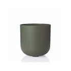 Vaso Cachepot Pequeno em Plástico 25x25cm Verde Militar San Raiz