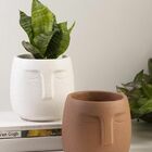 Vaso Cachepot Rosto Branco