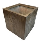 Vaso Cachepot Valence Planta Externo Cimento Quadrado Madeira