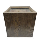 Vaso Cachepot Valence Planta Externo Cimento Quadrado Madeira