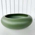 Vaso Cachepot Verde Oliva Ikebana Bacia Enfeite De Mesa