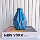 Vaso Centro De Mesa Azul Pequeno Trabalhado Geométrico 3d