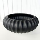 Vaso Centro De Mesa Bacia Ikebana Preto Fosco Médio Luxo