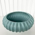 Vaso Centro De Mesa Bacia Ikebana Turquesa Médio Luxo