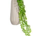 Vaso Centro De Mesa Bege De Cerâmica Trabalhado Decorativo