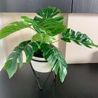 Vaso Centro De Mesa Branco De Cerâmica Com Tripé De Metal