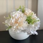 Vaso Centro De Mesa Branco Decorativo De Cerâmica Trabalhado