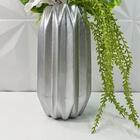 Vaso Centro De Mesa Cerâmico Prata Trabalhado Com Orquídea