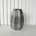 Vaso Centro De Mesa Cinza Moderno Trabalhado De Cerâmica