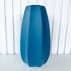 Vaso Centro De Mesa Grande Alto Relevo Moderno Azul Fosco