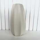 Vaso Centro De Mesa Grande Alto Relevo Moderno Off White