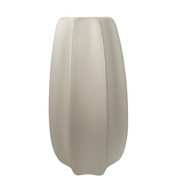 Vaso Centro De Mesa Grande Alto Relevo Moderno Off White