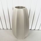 Vaso Centro De Mesa Grande Alto Relevo Moderno Off White
