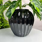 Vaso Centro De Mesa Grande De Cerâmica Moderno Na Cor Preta