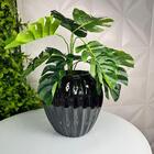 Vaso Centro De Mesa Grande De Cerâmica Moderno Na Cor Preta