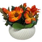 Vaso Centro De Mesa Grande Luxo Na Cor Branca Com Flores