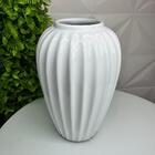 Vaso Centro De Mesa Luxo De Cerâmica Moderno Na Cor Branca