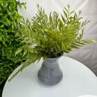 Vaso Centro De Mesa Médio Cinza De Cerâmica Com Planta