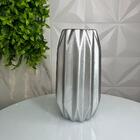 Vaso Centro De Mesa Prata Médio De Cerâmica Decorativo