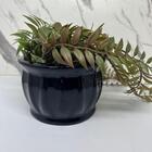 Vaso Centro De Mesa Preto Moderno De Cerâmica Trabalhado