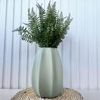 Vaso Centro De Mesa Verde Menta 3d Cerâmico Com Planta