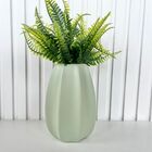 Vaso Centro De Mesa Verde Menta Moderno Trabalhado C/ Planta