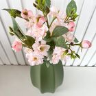 Vaso Centro De Mesa Verde Oliva Alto Relevo C/ Arranjo Flor