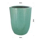 Vaso Cerâmica Americano Verde 36x32cm Bella Art