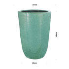 Vaso Cerâmica Americano Verde 48x37cm Bella Art