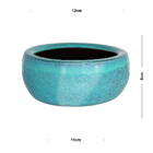 Vaso Cerâmica Bacia Adenium Azul 7x15cm Bella Art