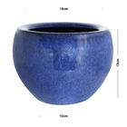 Vaso Cerâmica Bola Azul 15x18cm Bella Art
