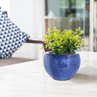 Vaso Cerâmica Bola Azul 9x14cm Bella Art