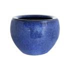 Vaso Cerâmica Bola Azul 9x14cm Bella Art